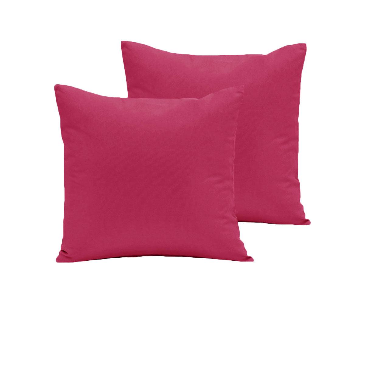 Pair of 280TC Polyester Cotton European Pillowcases HotPink - Harrogates