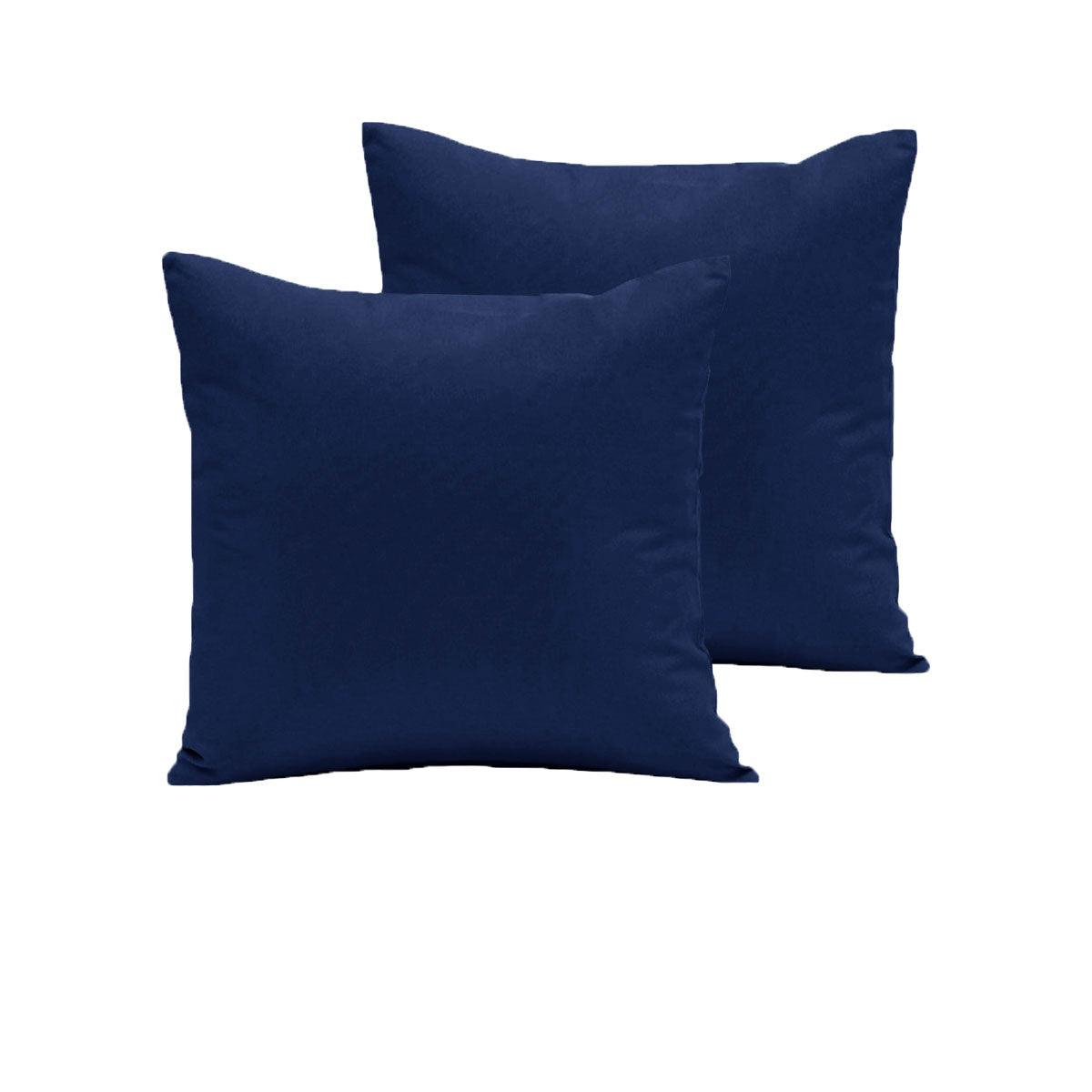 Pair of 280TC Polyester Cotton European Pillowcases Navy - Harrogates