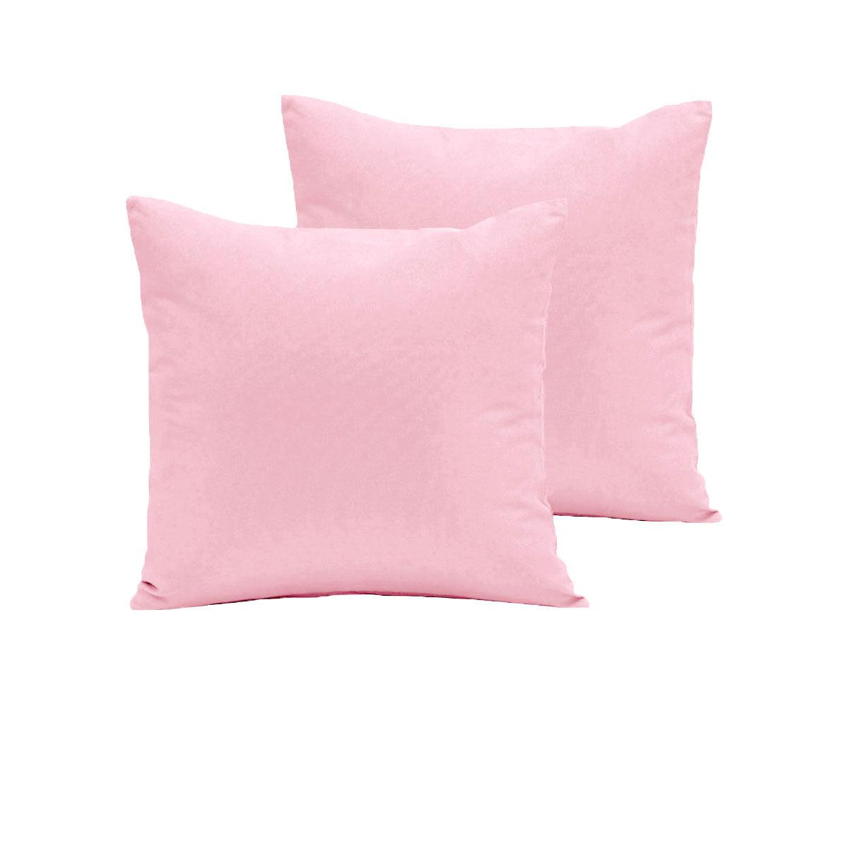 Pair of 280TC Polyester Cotton European Pillowcases Pink - Harrogates