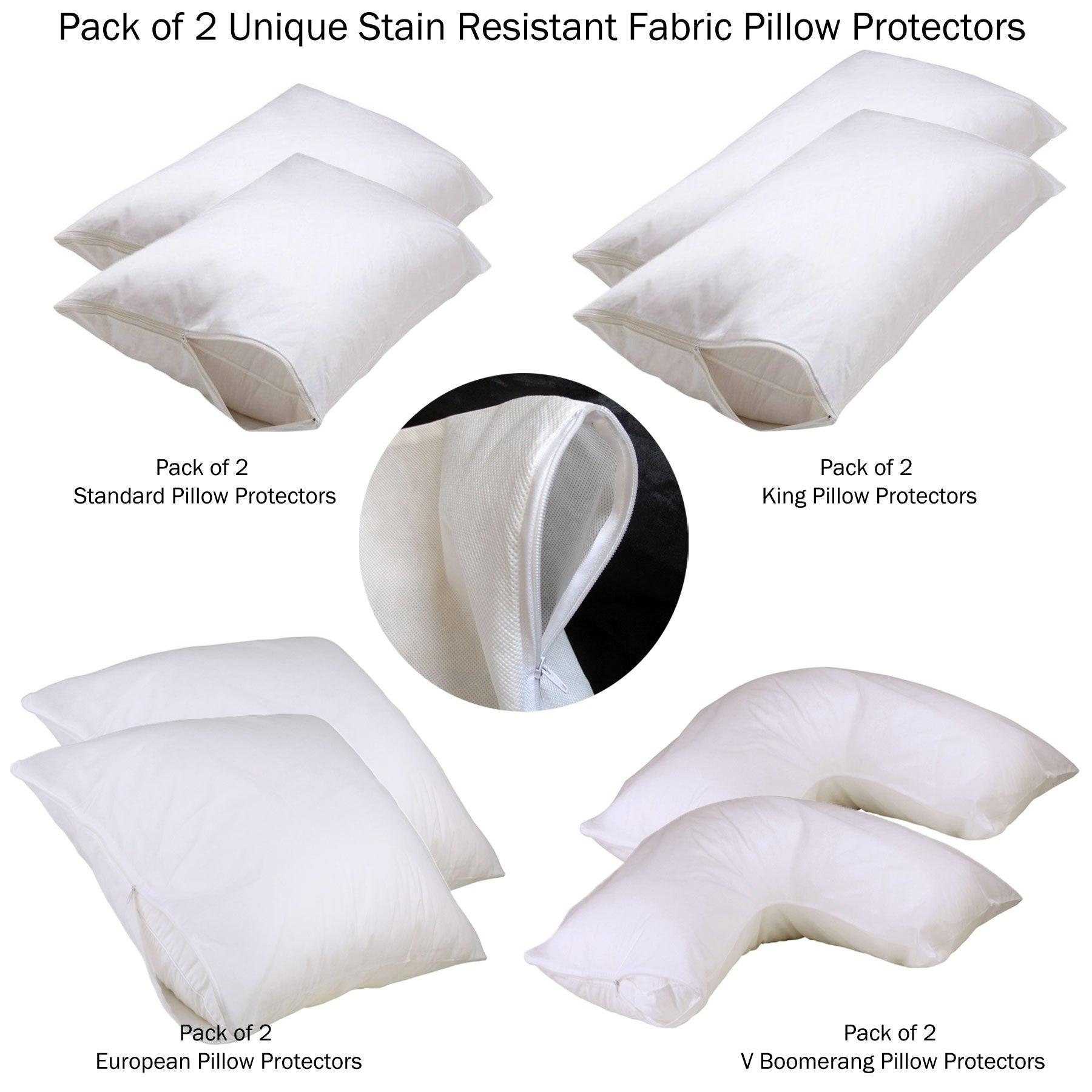Set of 2 Stain Resistant Pillow Protectors Standard - Harrogates
