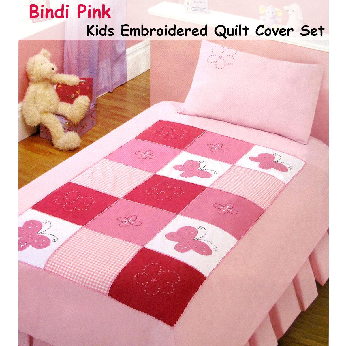 Bindi Butterfly Embroidered Quilt Cover Set Single - Harrogates
