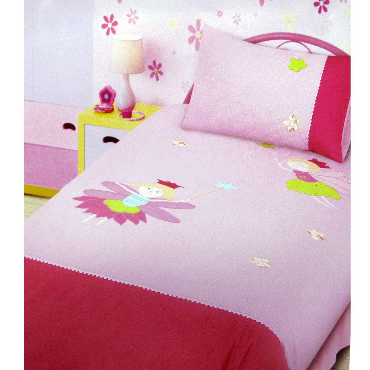 Fairies Embroidered Quilt Cover Set Single - Harrogates