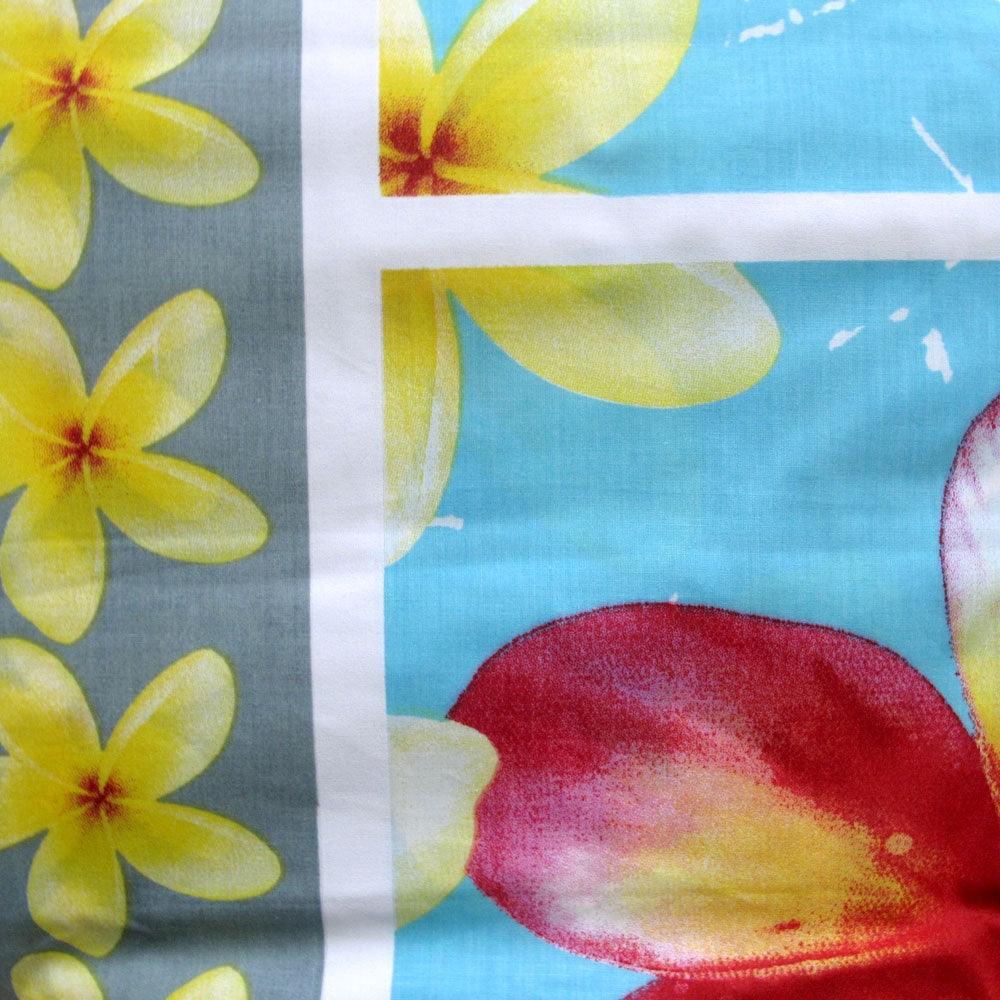 Floating Frangipani Quilt Cover Set Aqua Single - Harrogates