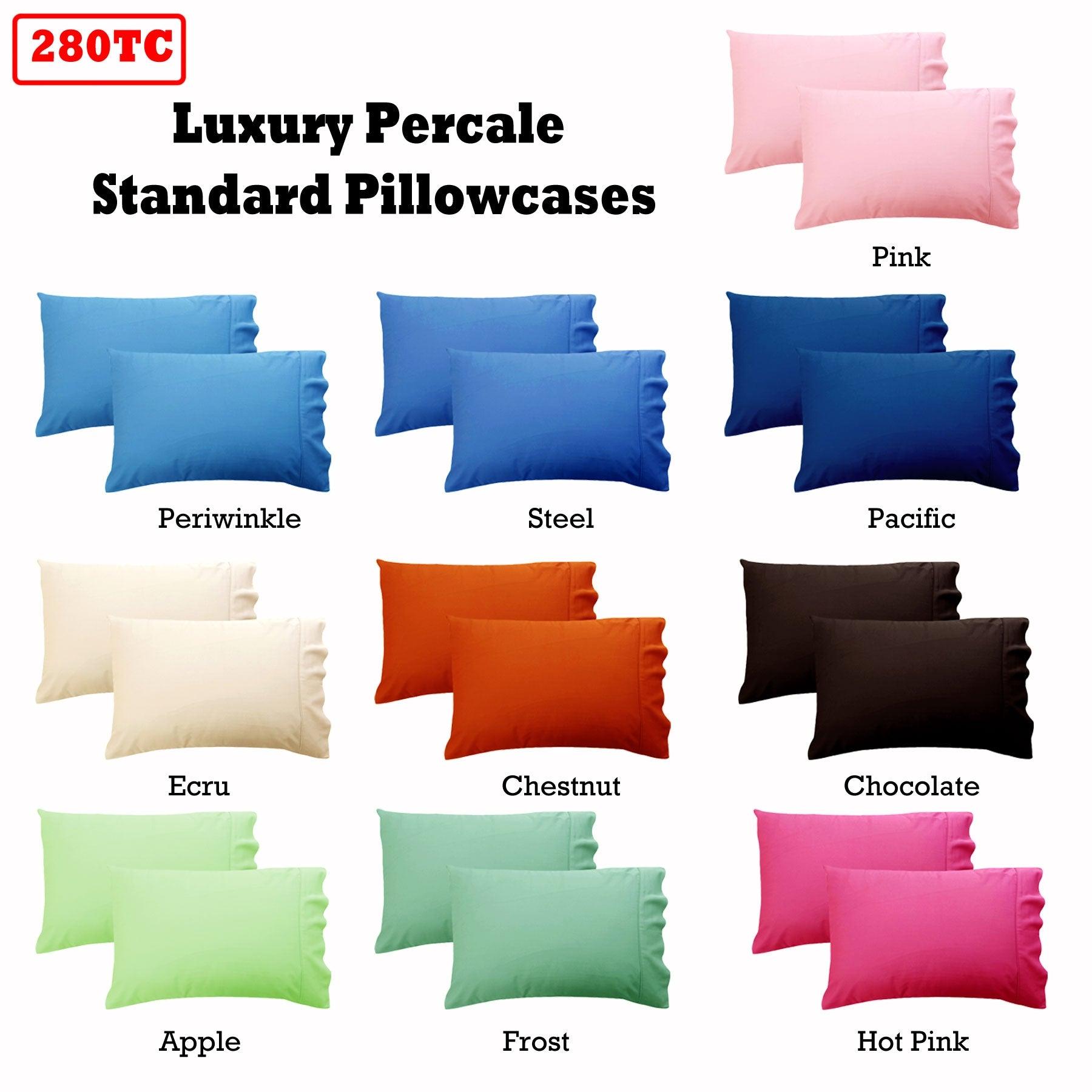 280TC Luxury Percale Standard Pillowcases Apple - Harrogates