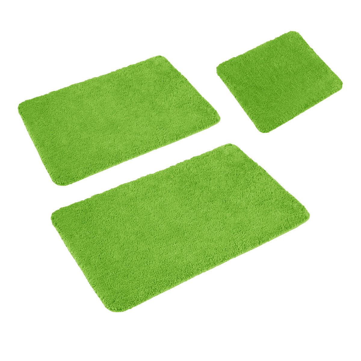 Sleim Set of 3 Bath Mat Set Green - Harrogates