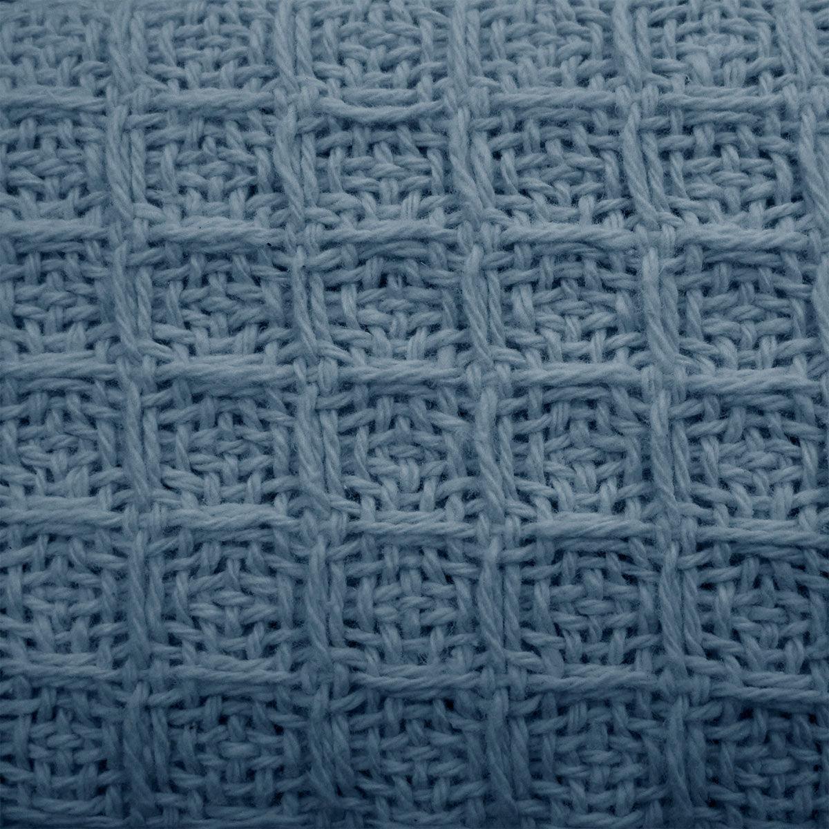 Cotton Waffle Blanket Dusk Blue Single - Harrogates