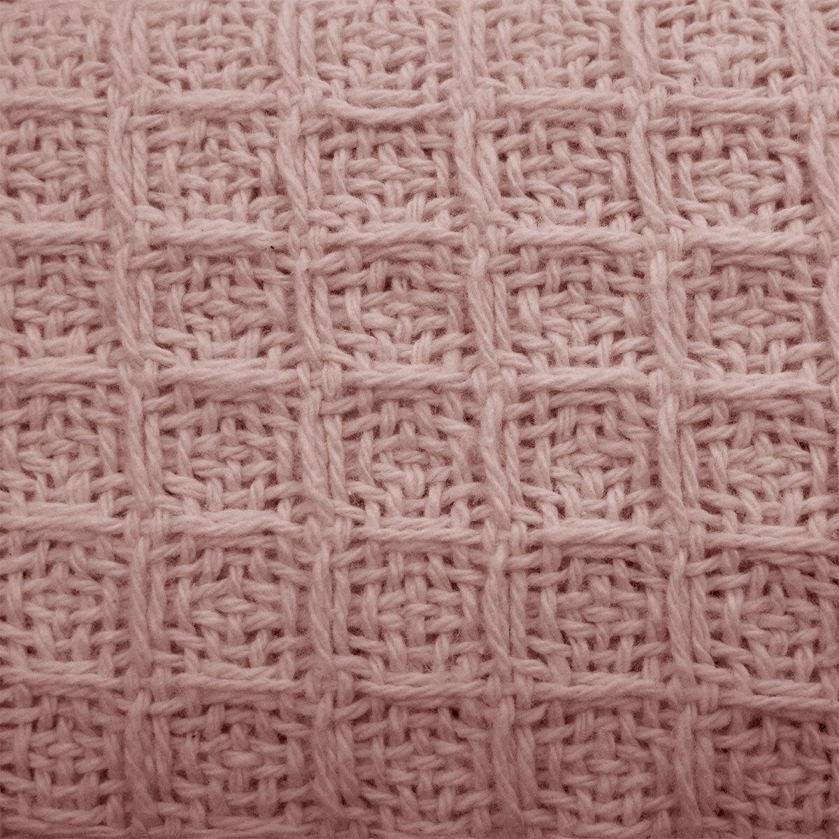 Cotton Waffle Blanket Dusty Pink Single - Harrogates
