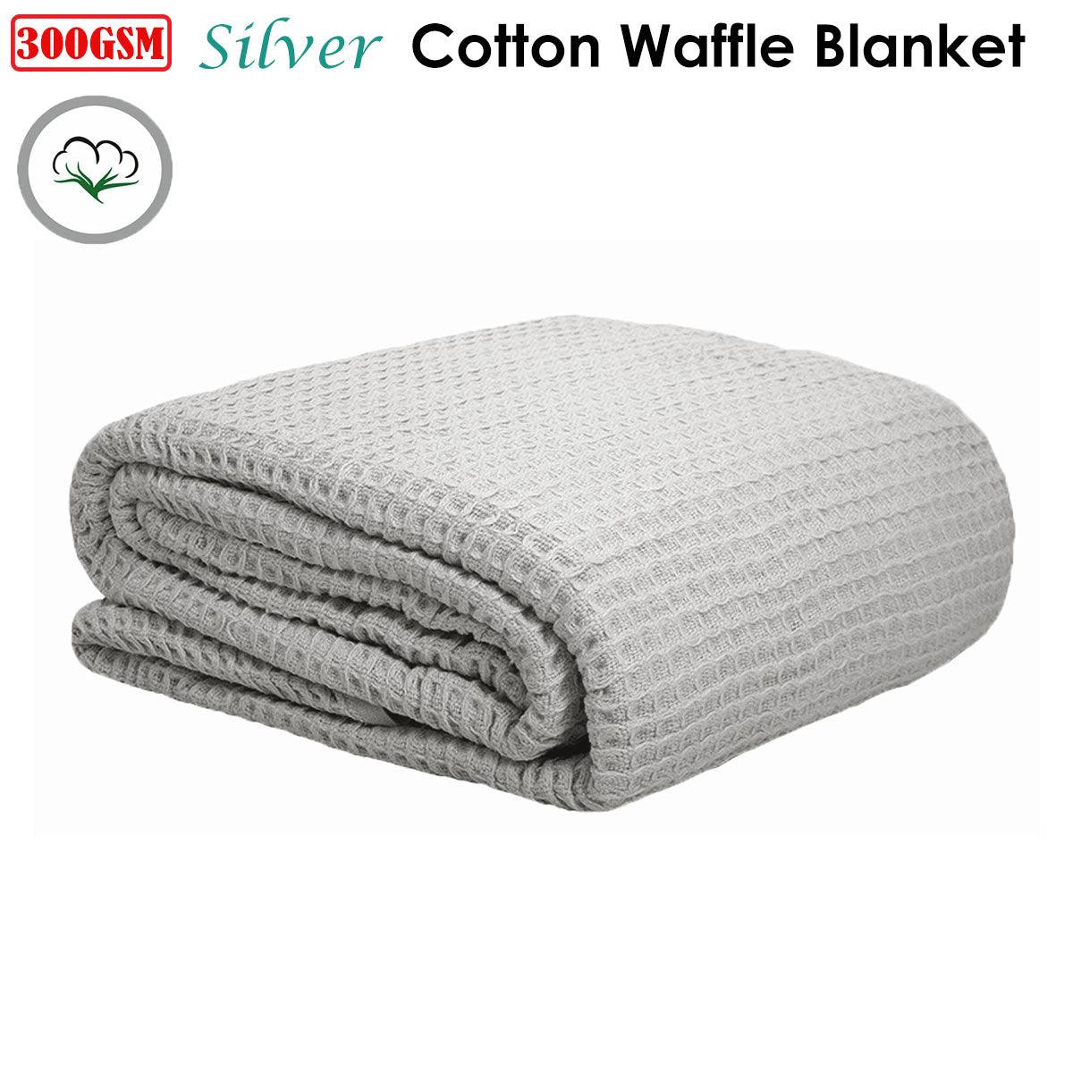 Cotton Waffle Blanket Silver Queen - Harrogates