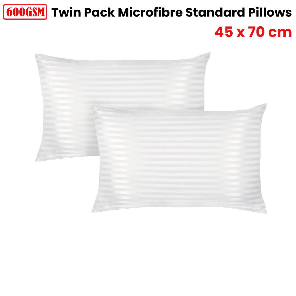 600GSM Twin Pack Microfibre Standard Pillows 45 x 70 cm - Harrogates