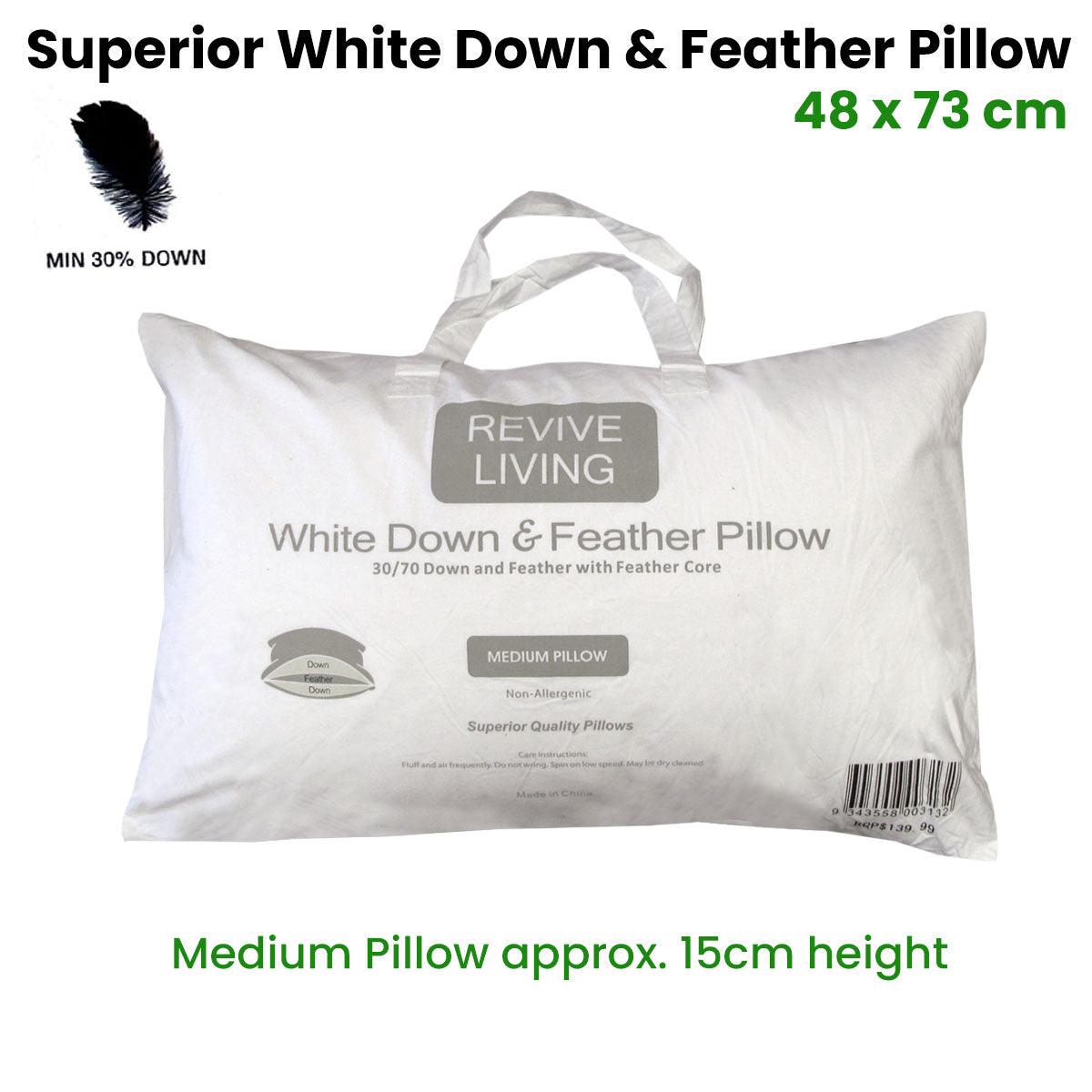 70% Feather 30% Down Superior Medium Standard Pillow 48 x 73 cm - Harrogates
