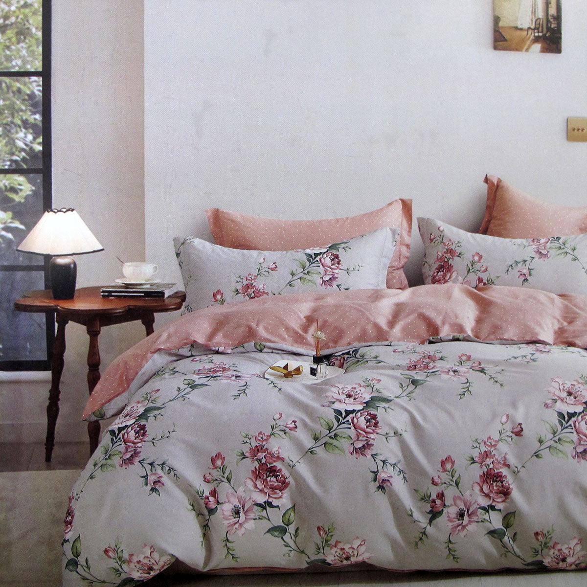 300TC Caterina Reversible Cotton Quilt Cover Set King - Harrogates