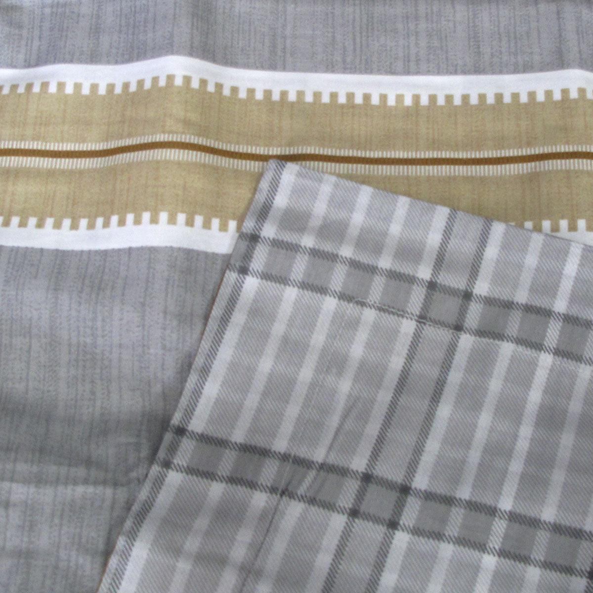 300TC Theodore Grey Reversible Cotton Quilt Cover Set King - Harrogates