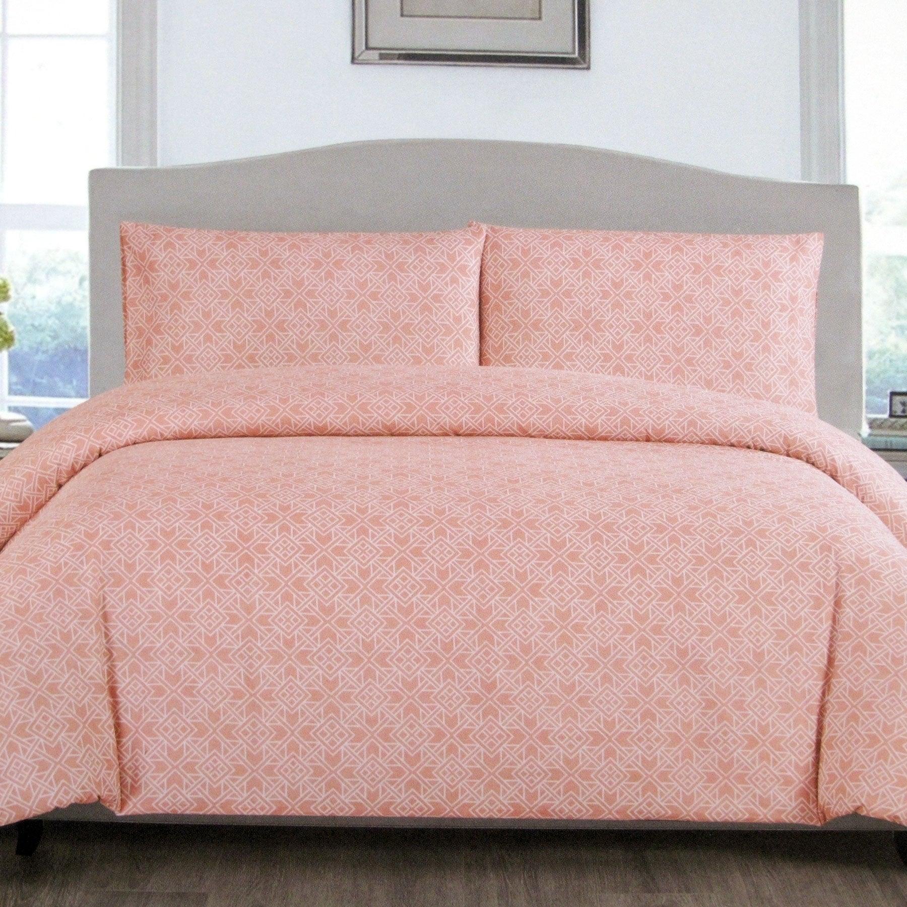 Artex Peach Nzeppel Quilt Cover Set Queen - Harrogates