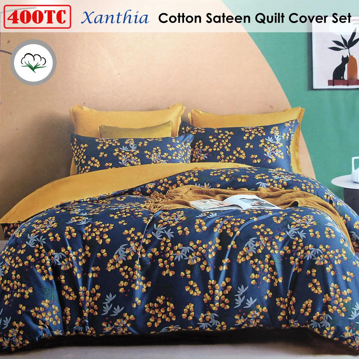400TC Cotton Sateen Quilt Cover Set Xanthia King - Harrogates