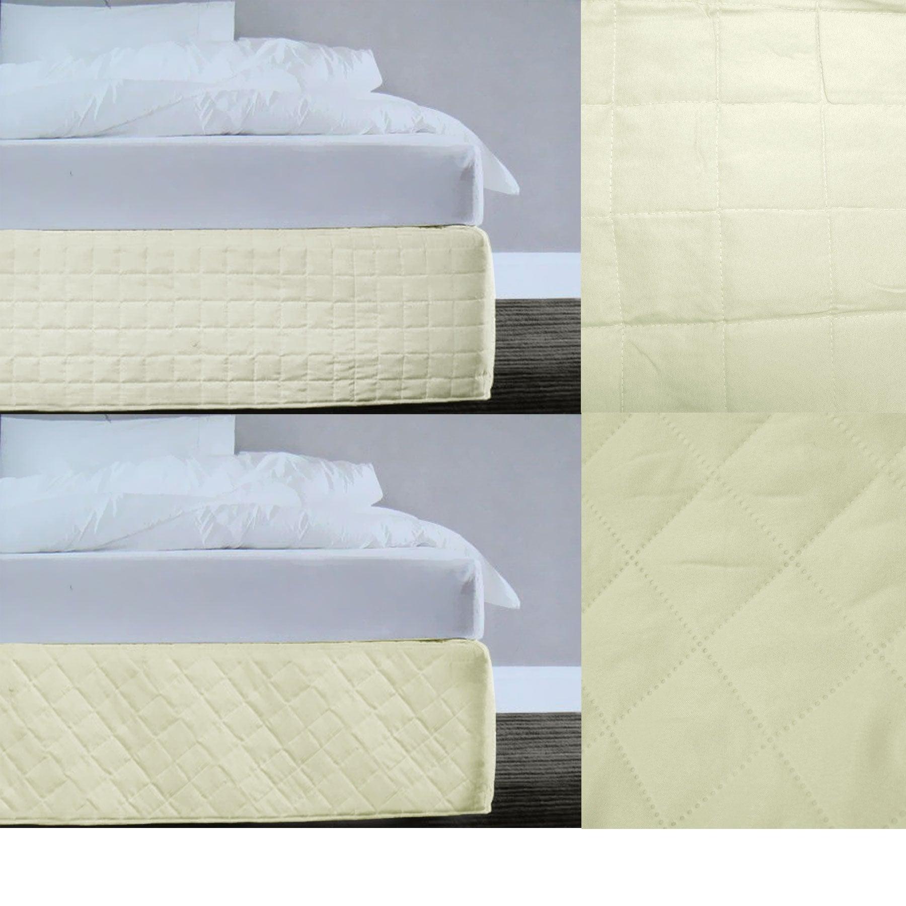 Random Pattern Quilted Valance Cream Queen - Harrogates
