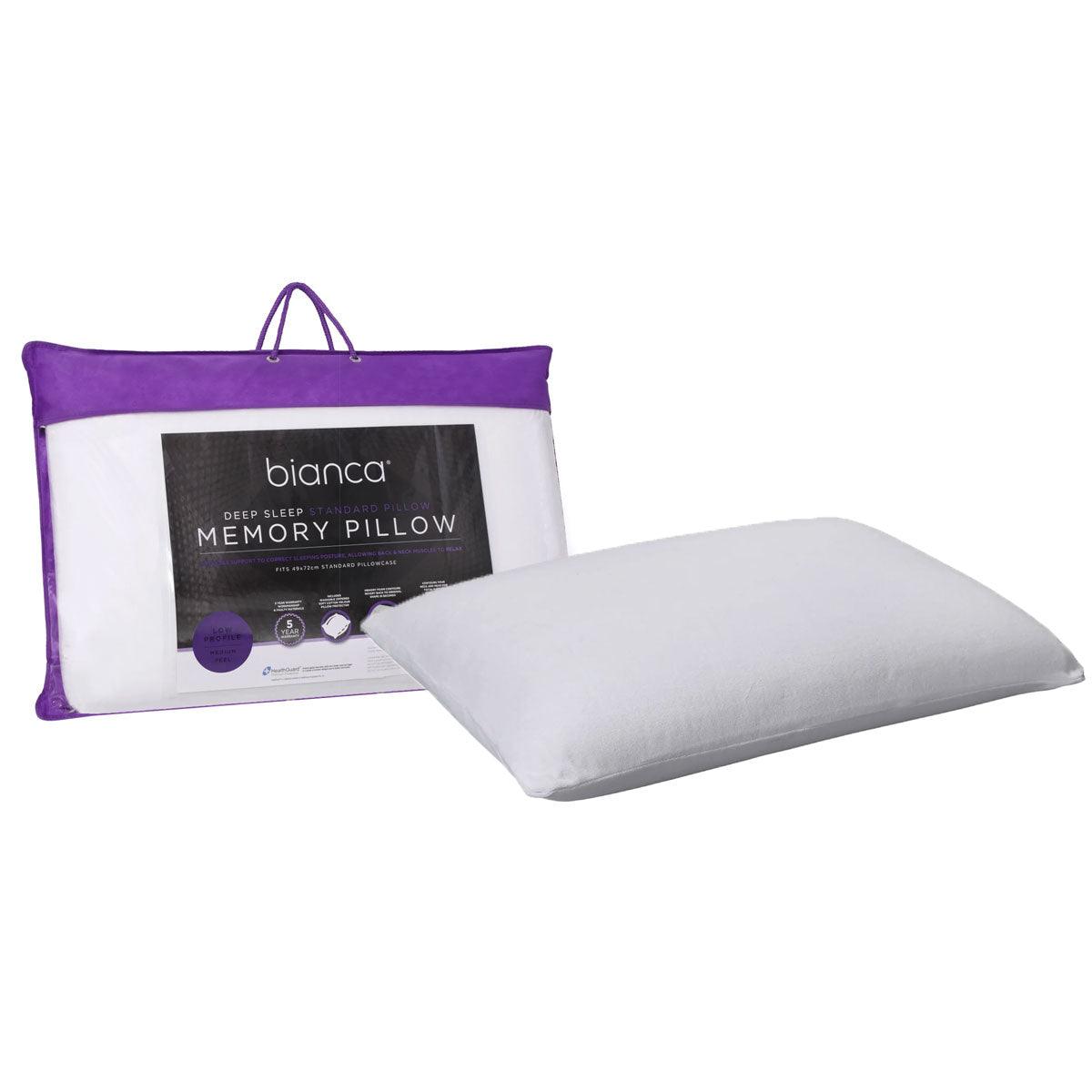 Bianca Memory Foam Low Profile Standard Pillow 65 x 40 cm - Harrogates