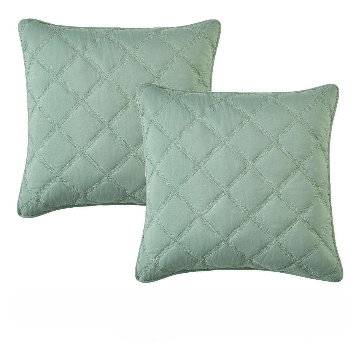 Bianca Pair of Barclay Olive European Pillowcases 65 x 65cm - Harrogates