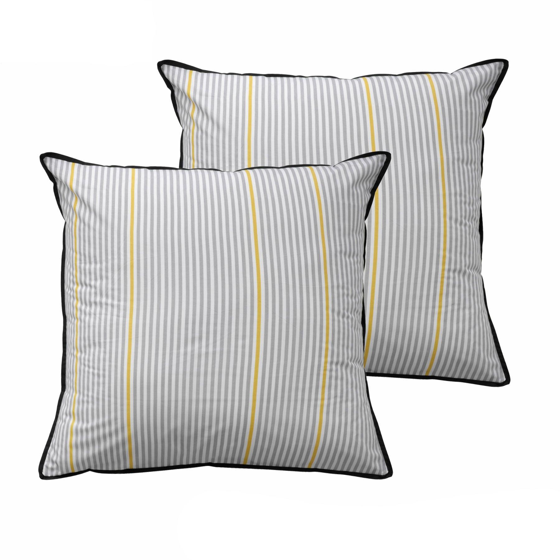 Bianca Pair of Baxter Grey European Pillowcases - Harrogates
