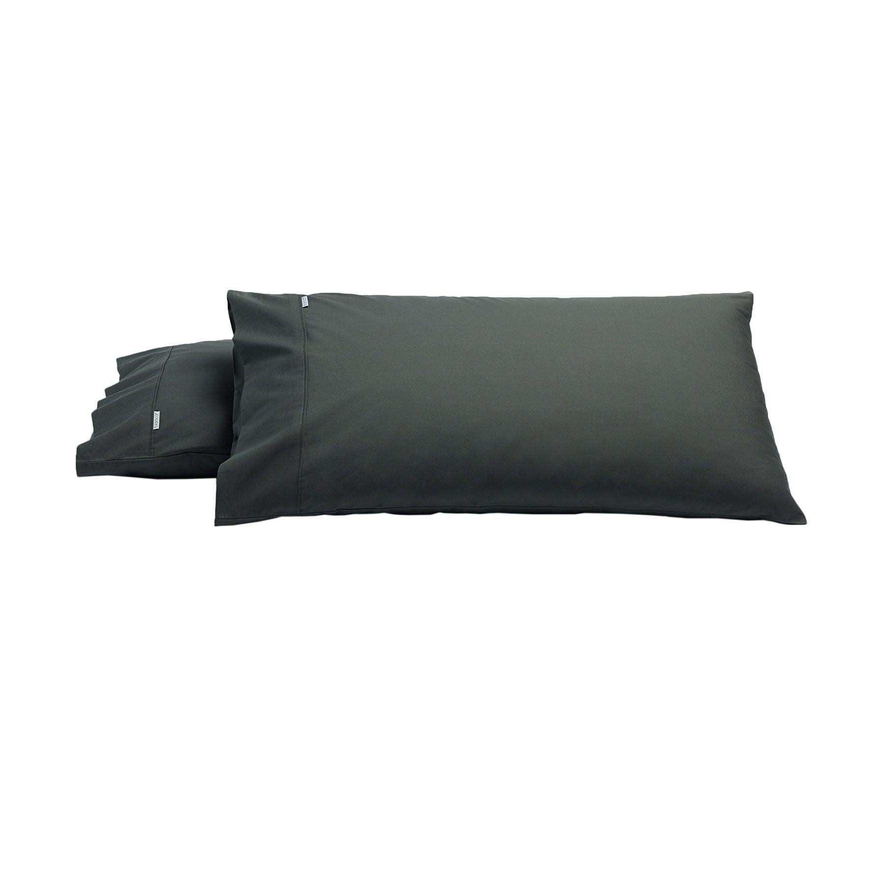 Bianca Pair of Heston Cotton Percale King Pillowcases Charcoal - Harrogates