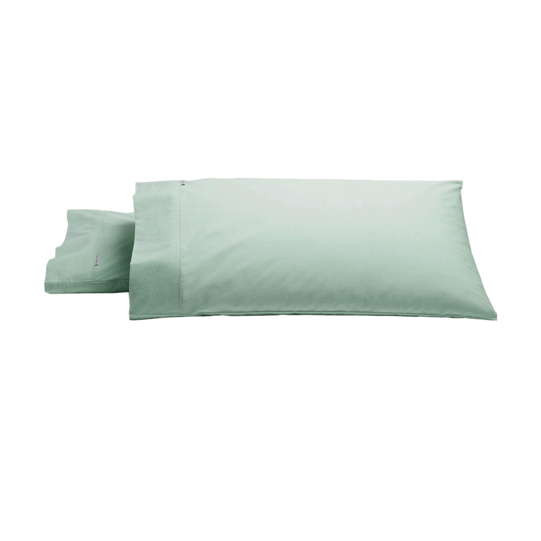 Bianca Pair of Heston Cotton Percale King Pillowcases Sage - Harrogates