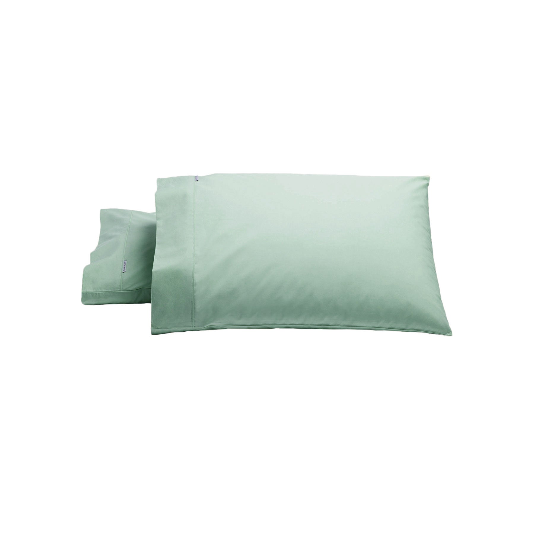 Bianca Pair of Heston Cotton Percale Standard Pillowcases Sage - Harrogates
