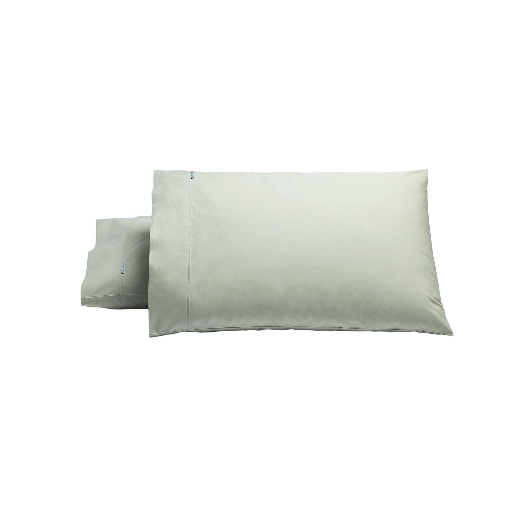 Bianca Pair of Heston Cotton Percale Standard Pillowcases Silver - Harrogates