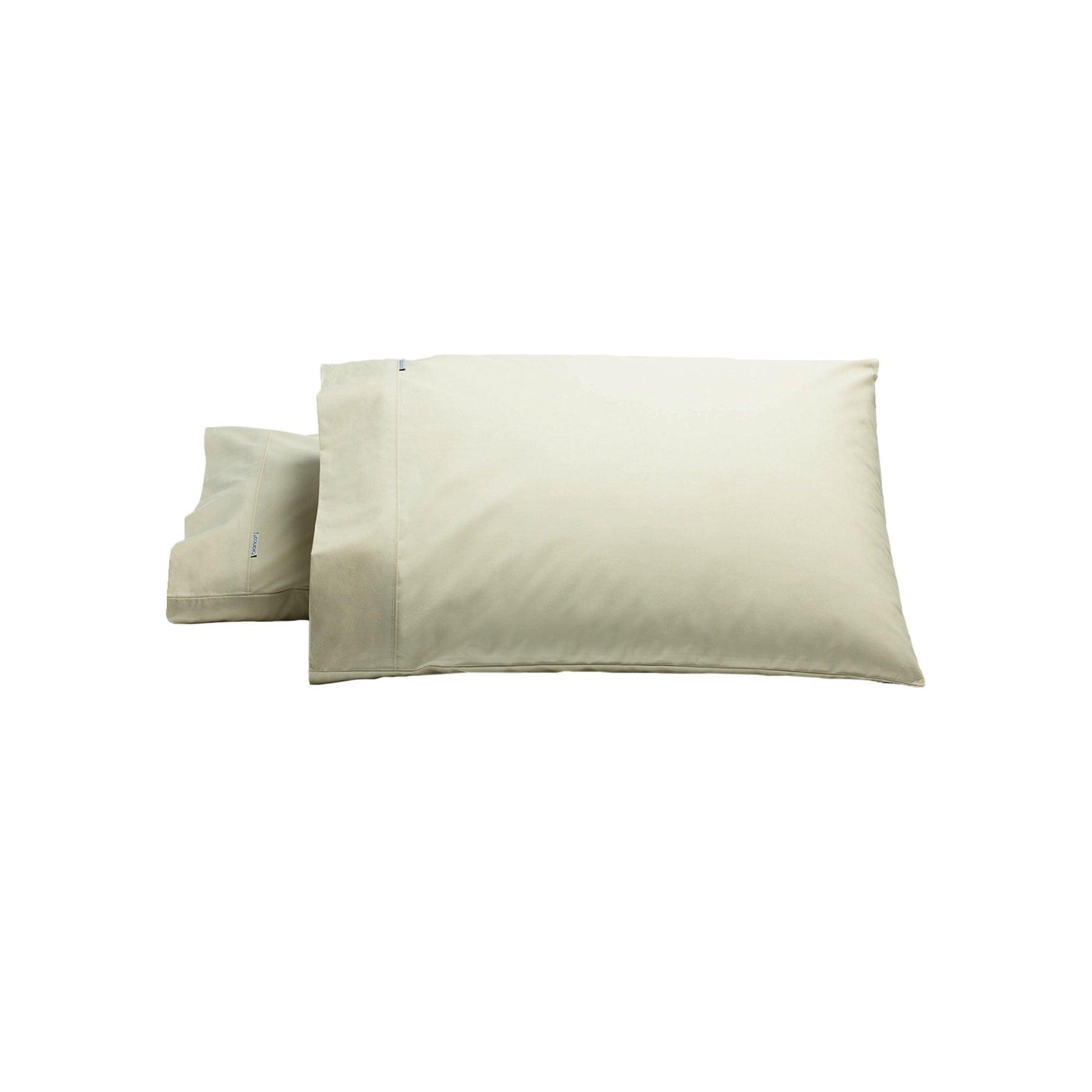 Bianca Pair of Heston Cotton Percale Standard Pillowcases Stone - Harrogates