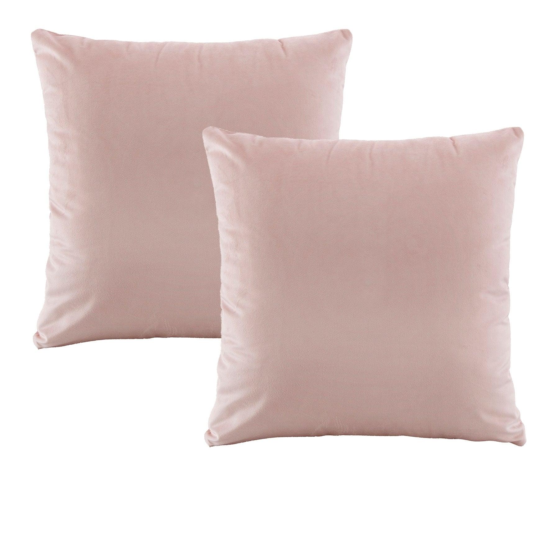 Bianca Pair of Vivid Coordinates Velvet Blush European Pillowcases 65 x 65 cm - Harrogates