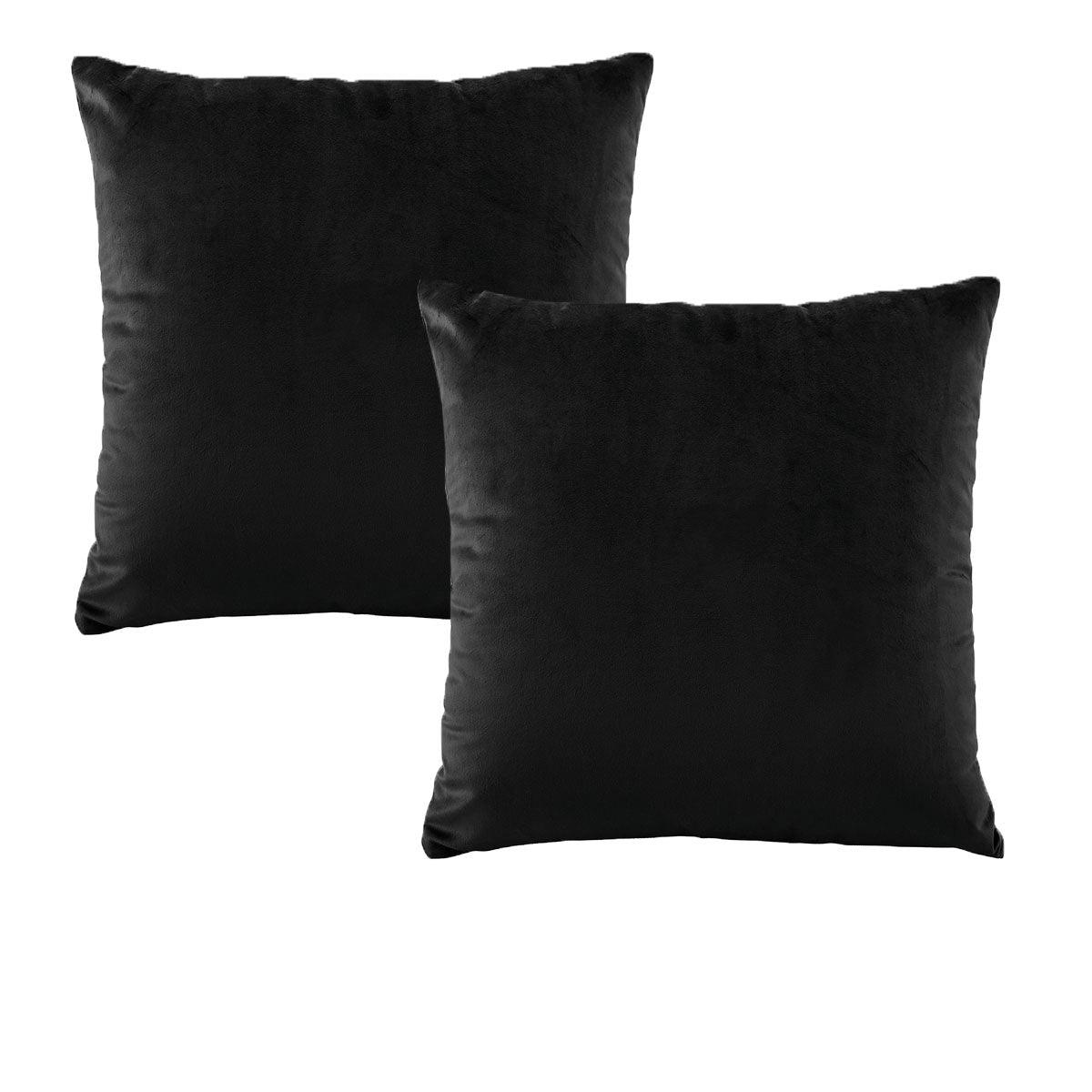 Bianca Pair of Vivid Coordinates European Pillowcases Black 65 x 65 cm - Harrogates