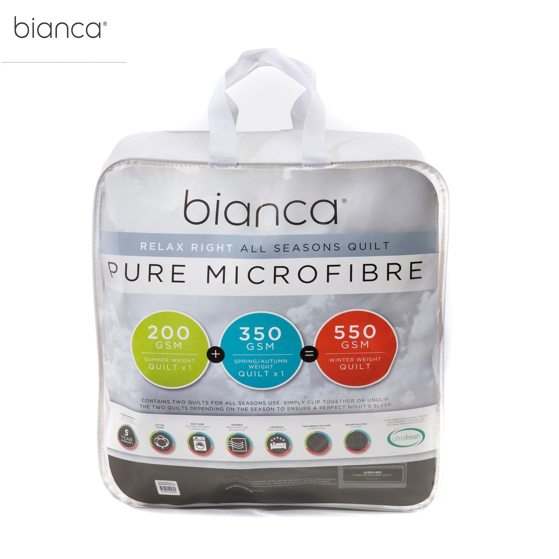 Bianca Pure Microfibre All Seasons Quilt Single - Harrogates