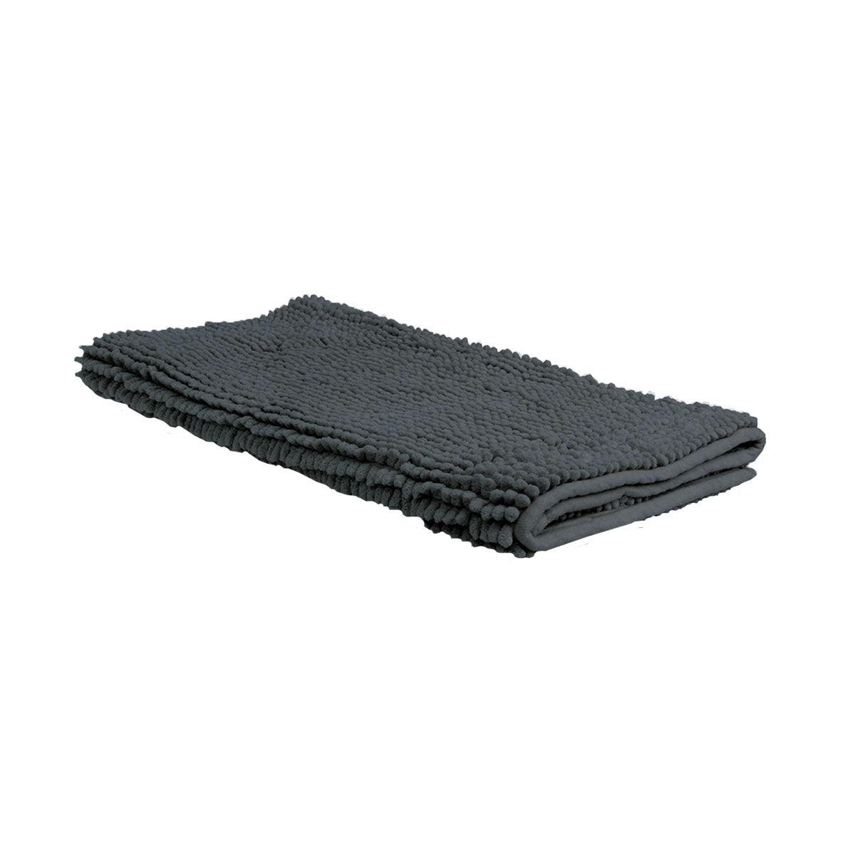 Chenille Toggle Bath Mat 50 x 80cm Charcoal - Harrogates