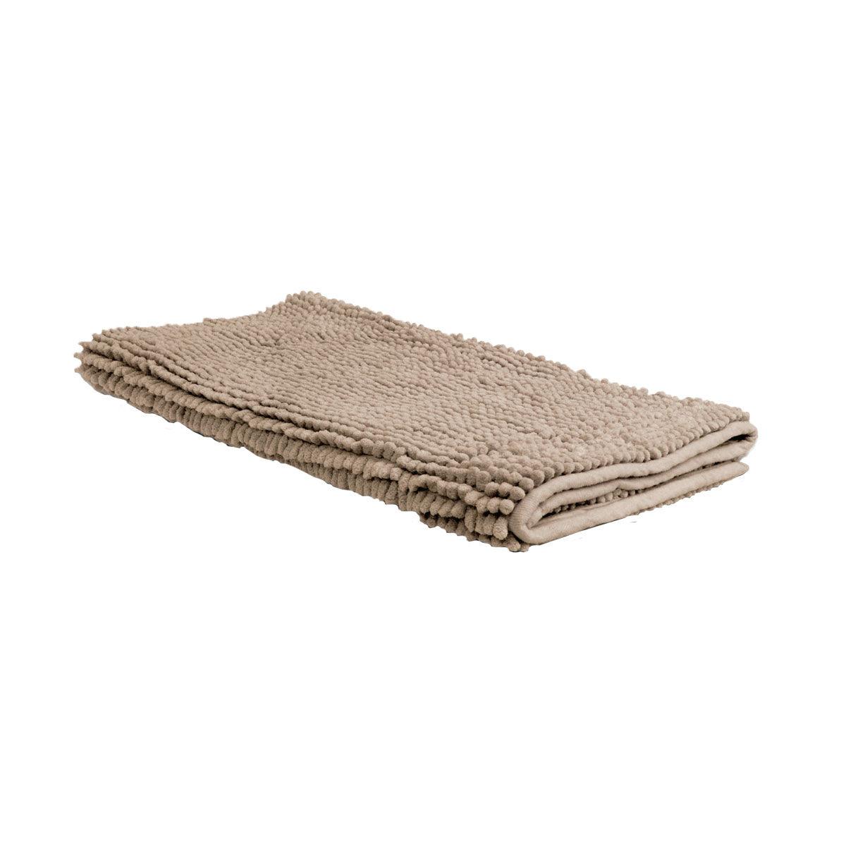 Chenille Toggle Bath Mat 50 x 80cm Taupe - Harrogates