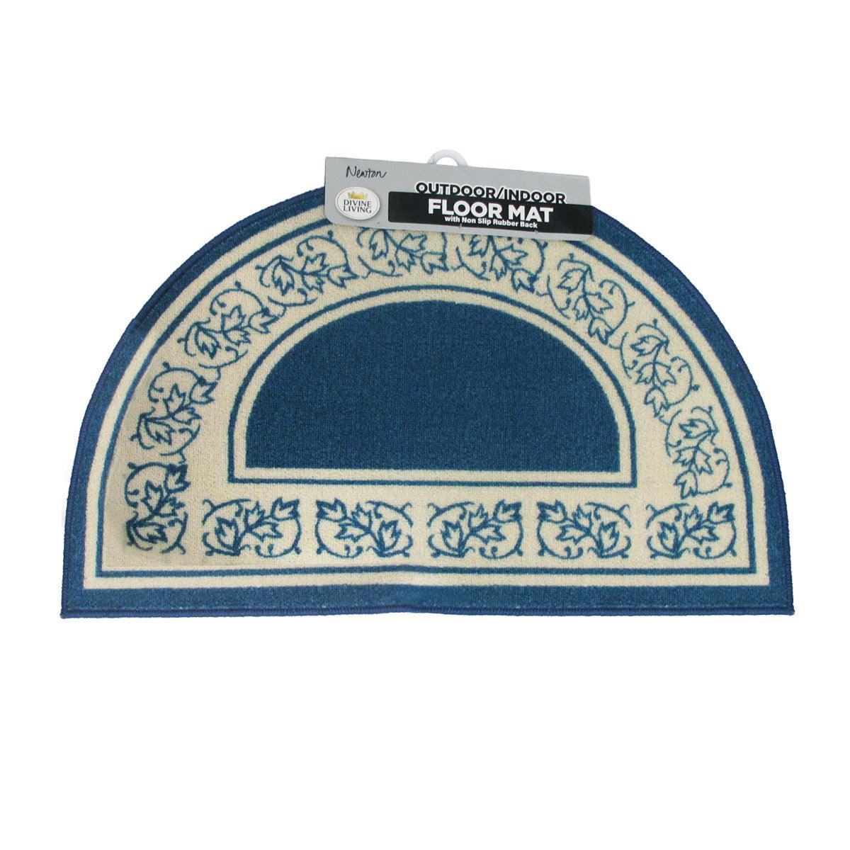 Newton Half Moon Floor Mat 50 x 80cm Blue - Harrogates