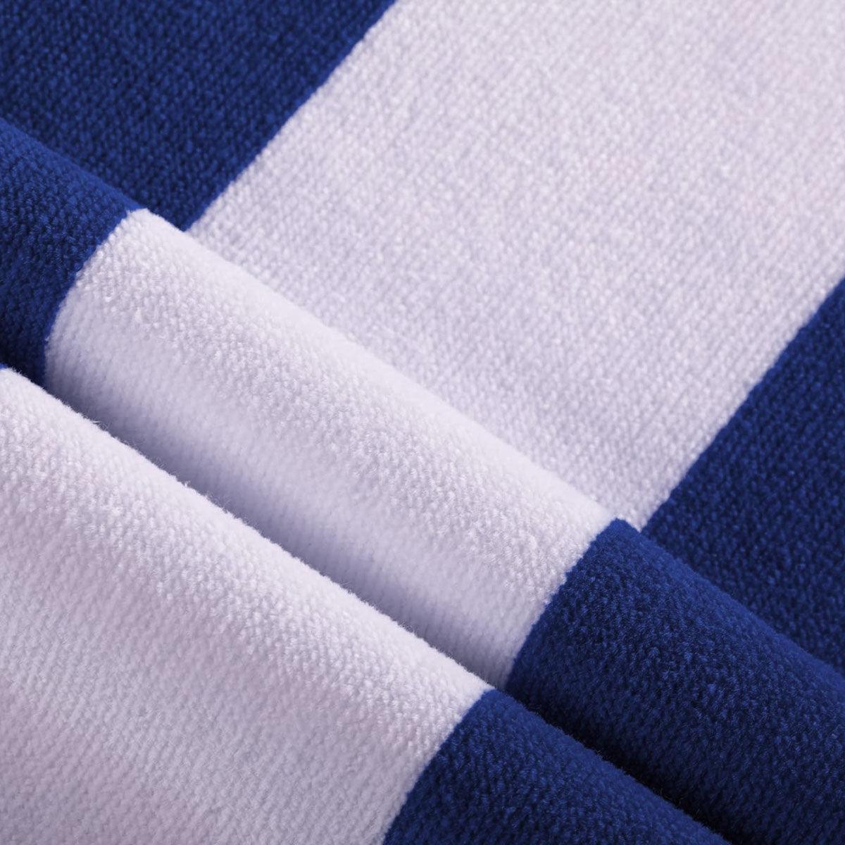 400GSM Cabana Stripe Cotton Polyester Beach Towel Red - Harrogates