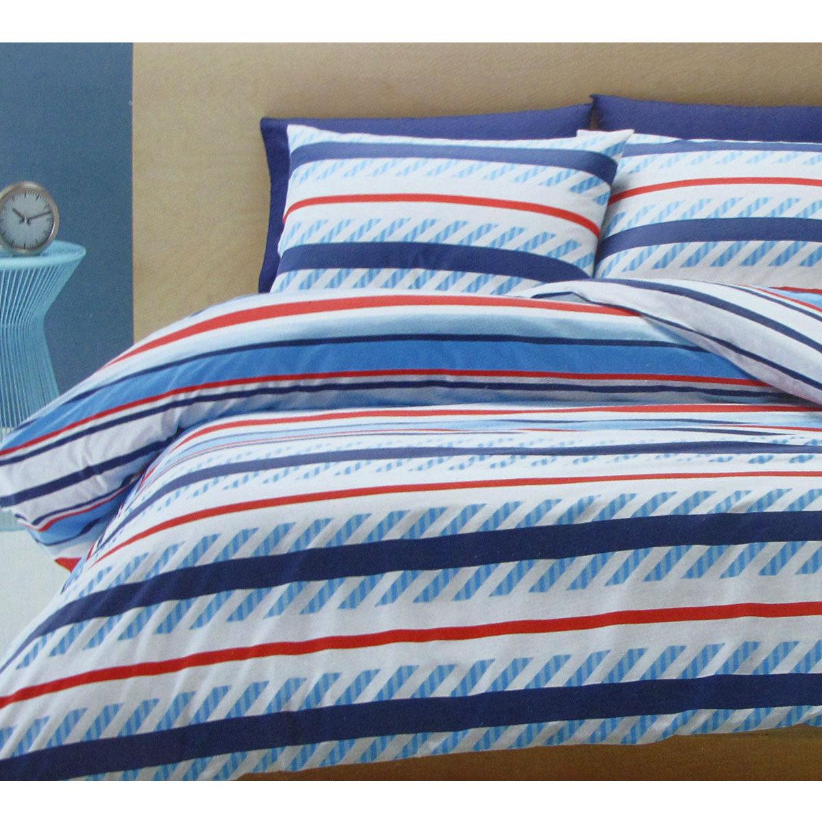 Belmondo Atlanta Striped Easy Care Quilt Cover Set King - Harrogates