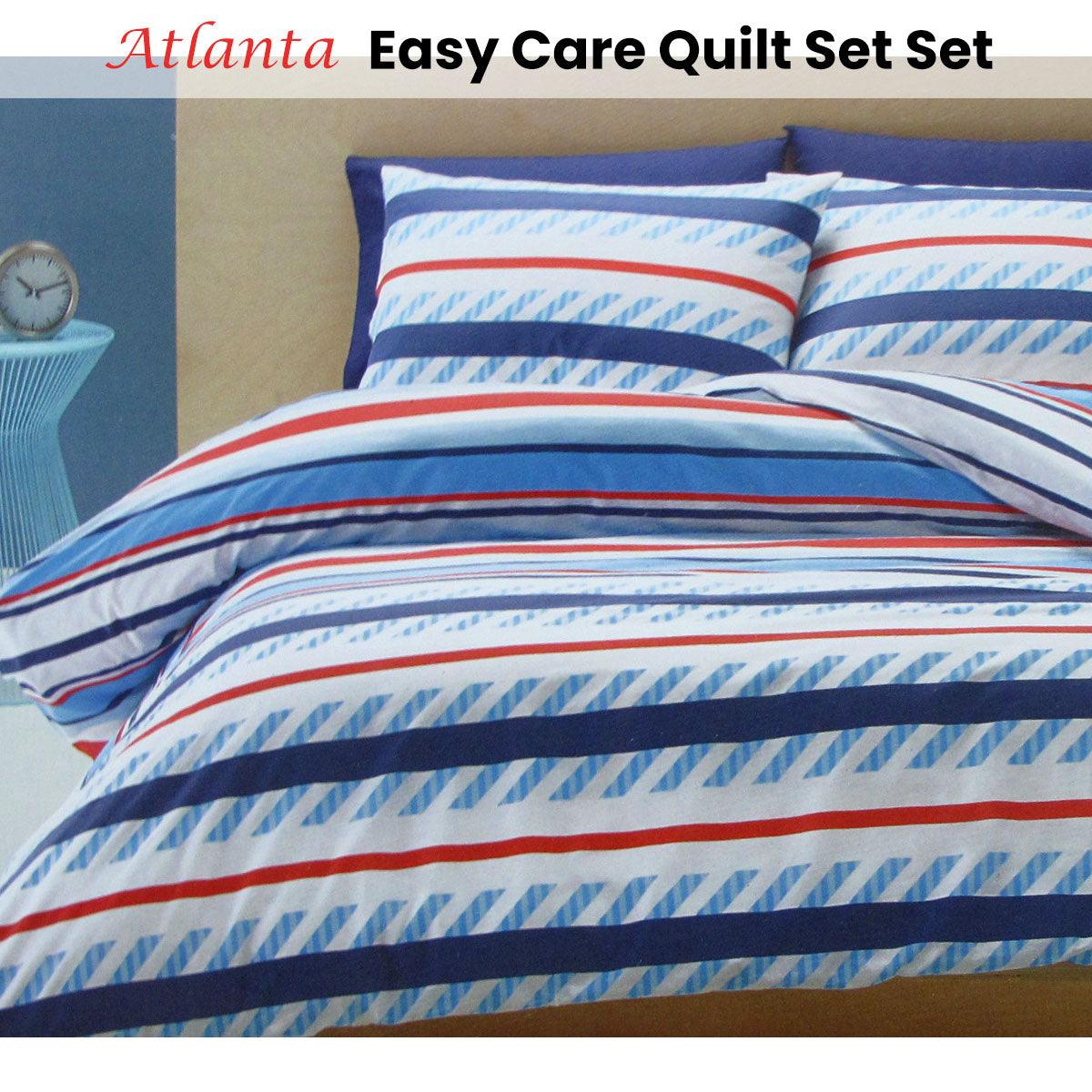 Belmondo Atlanta Striped Easy Care Quilt Cover Set King - Harrogates