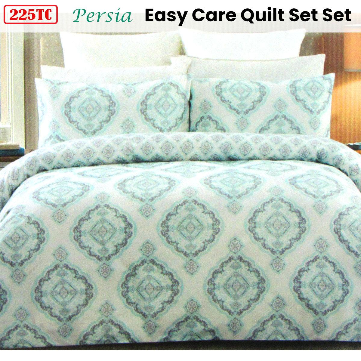225TC Persia Cotton Rich Easy Care Quilt Cover Set Queen - Harrogates