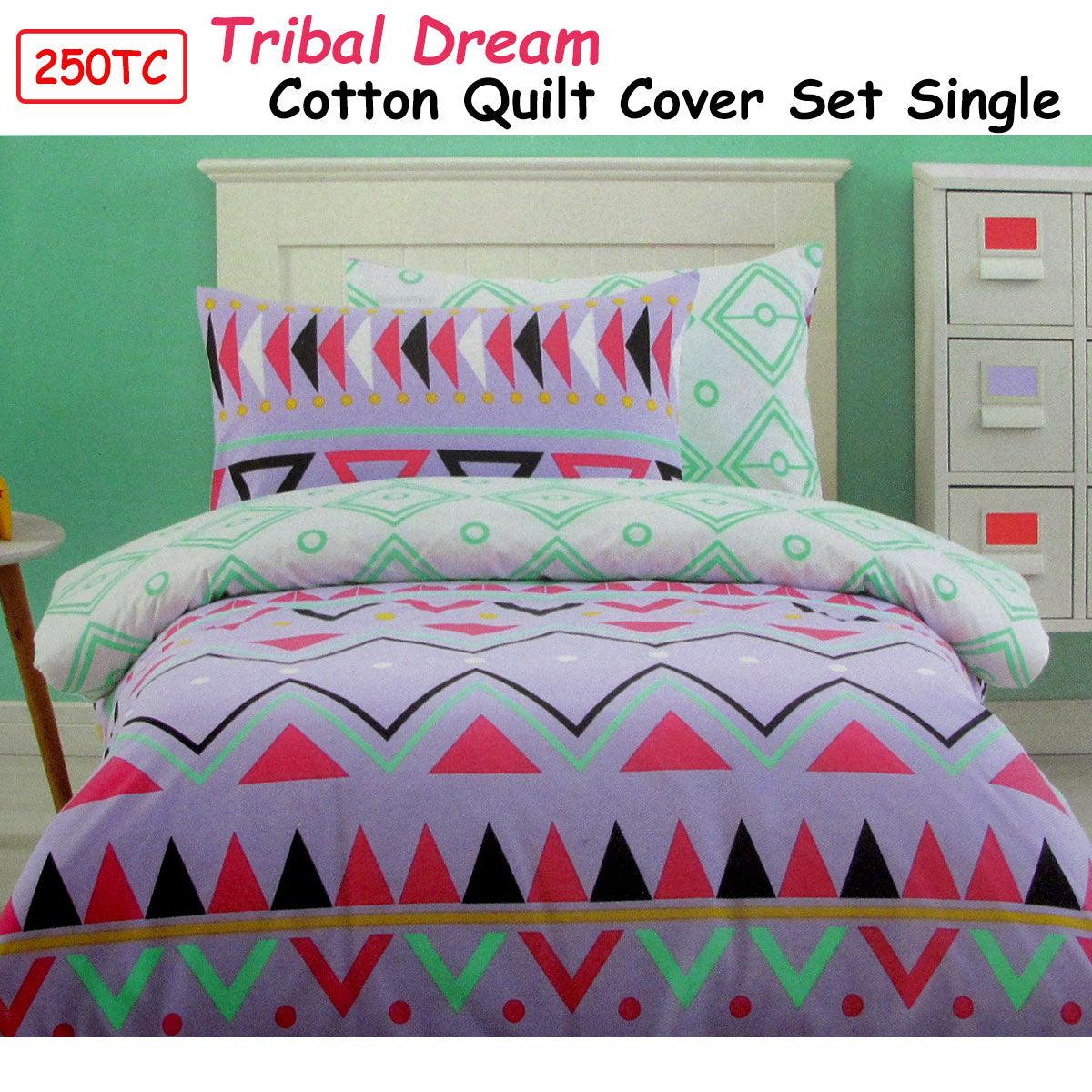 250TC Tribal Dream 100% Cotton Quilt Cover Set Single - Harrogates