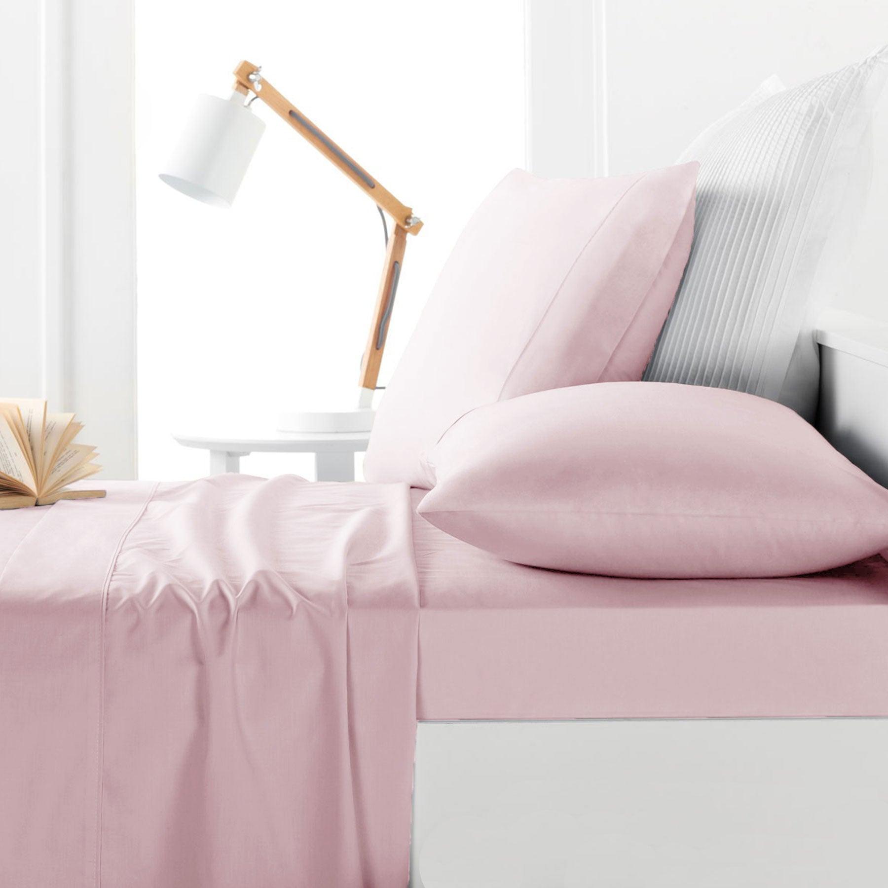 Belmondo 225TC Sheet Set Blush - Single - Harrogates