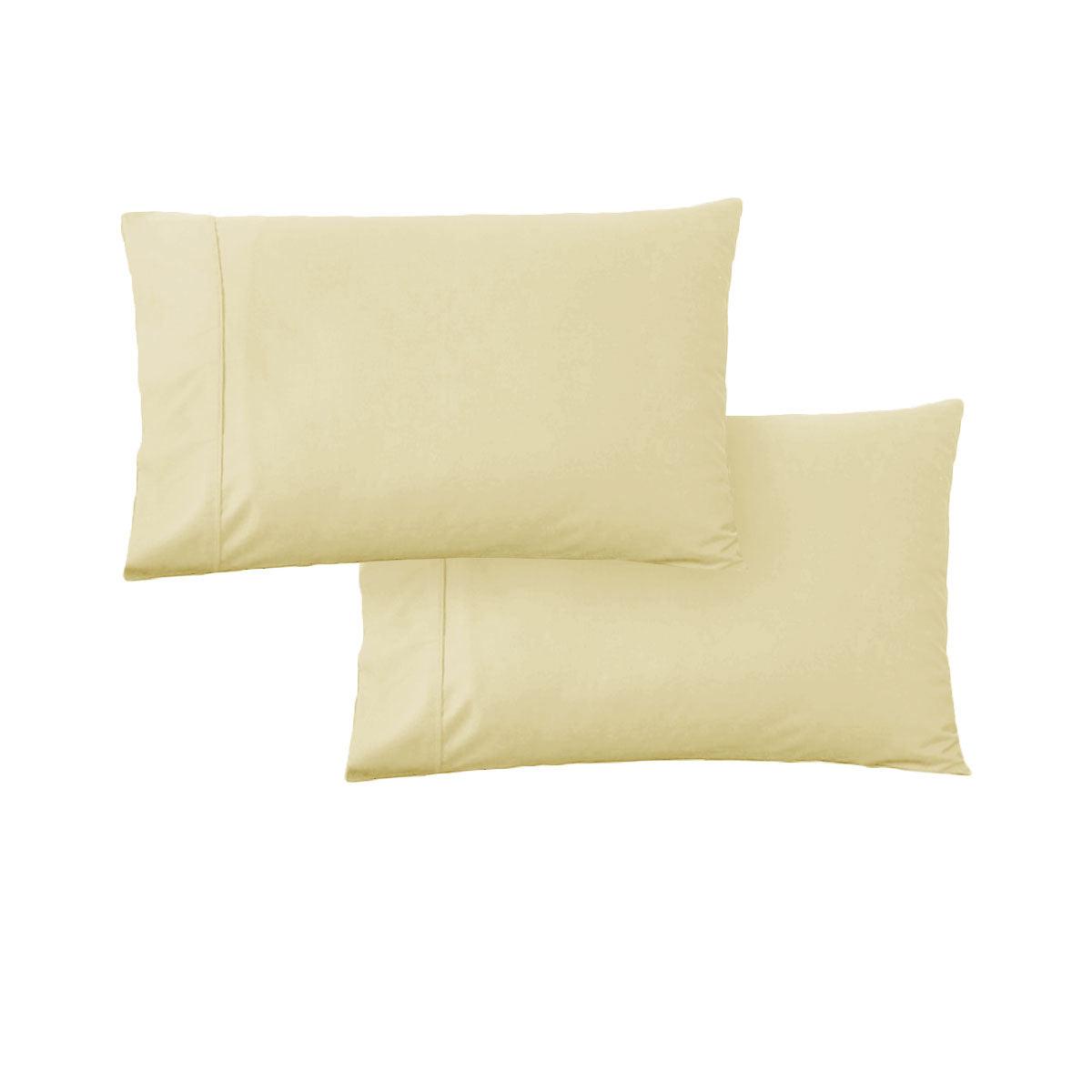 420TC Pair of Wrinkle Free No Flap Queen Pillowcases Pale Gold - Harrogates