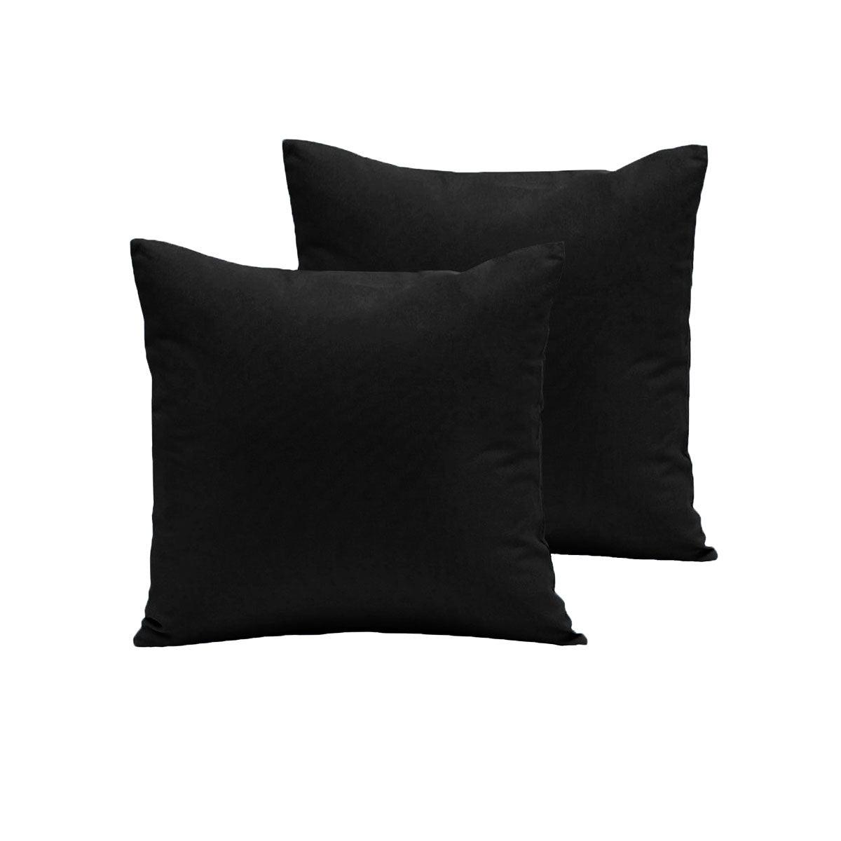 Pair of Polyester Cotton European Pillowcases Black - Harrogates