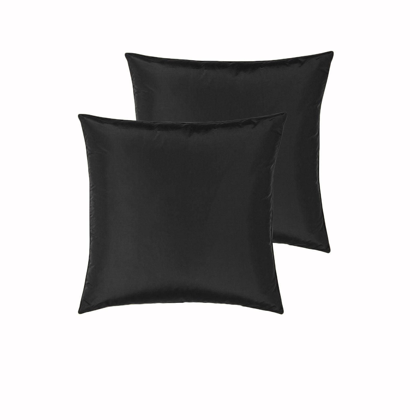 PepperMIll Satin European Pillowcases ( Pair ) BLACK - Harrogates