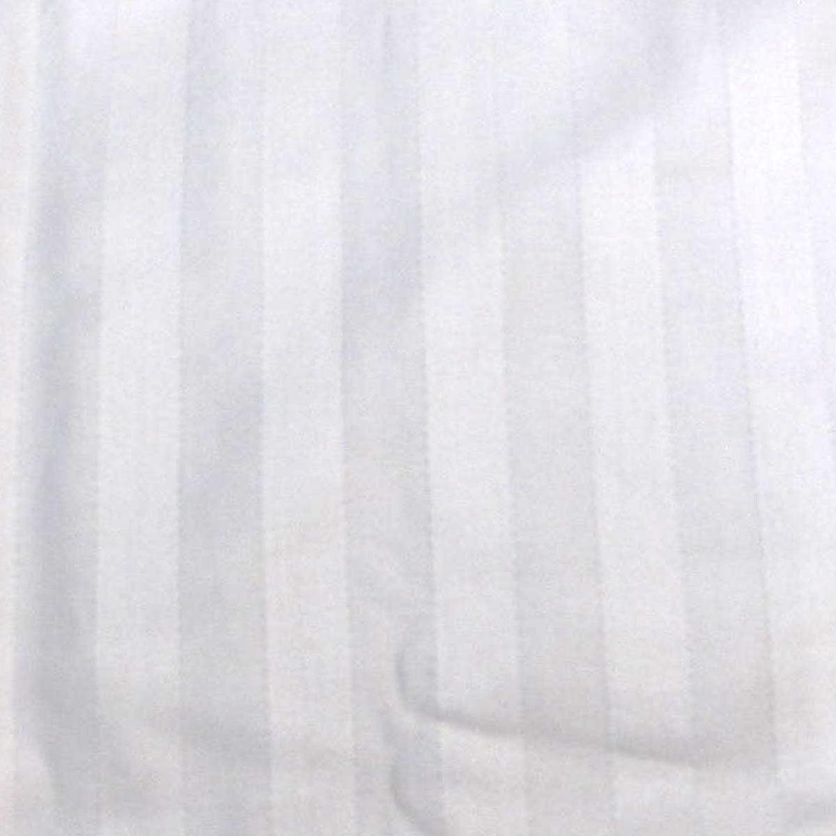 600TC Pair of Wide Self Striped Standard Pillowcases White - Harrogates