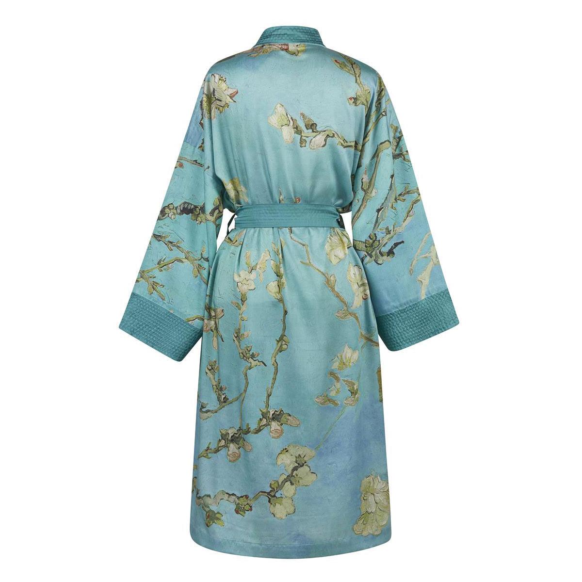 Bedding House Van Gogh Almond Blossom Blue Kimono Bath Robe Large/Extra Large - Harrogates