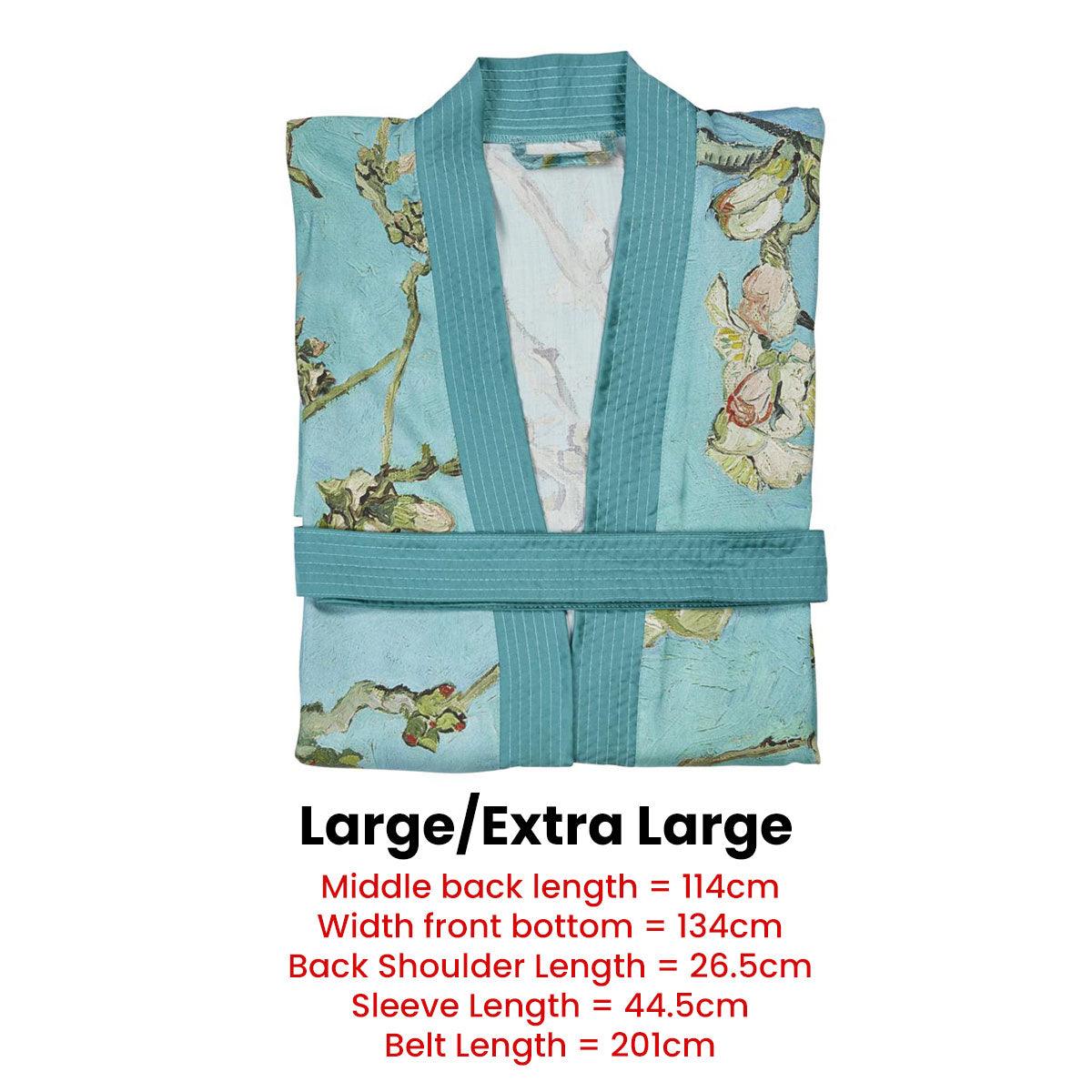 Bedding House Van Gogh Almond Blossom Blue Kimono Bath Robe Large/Extra Large - Harrogates