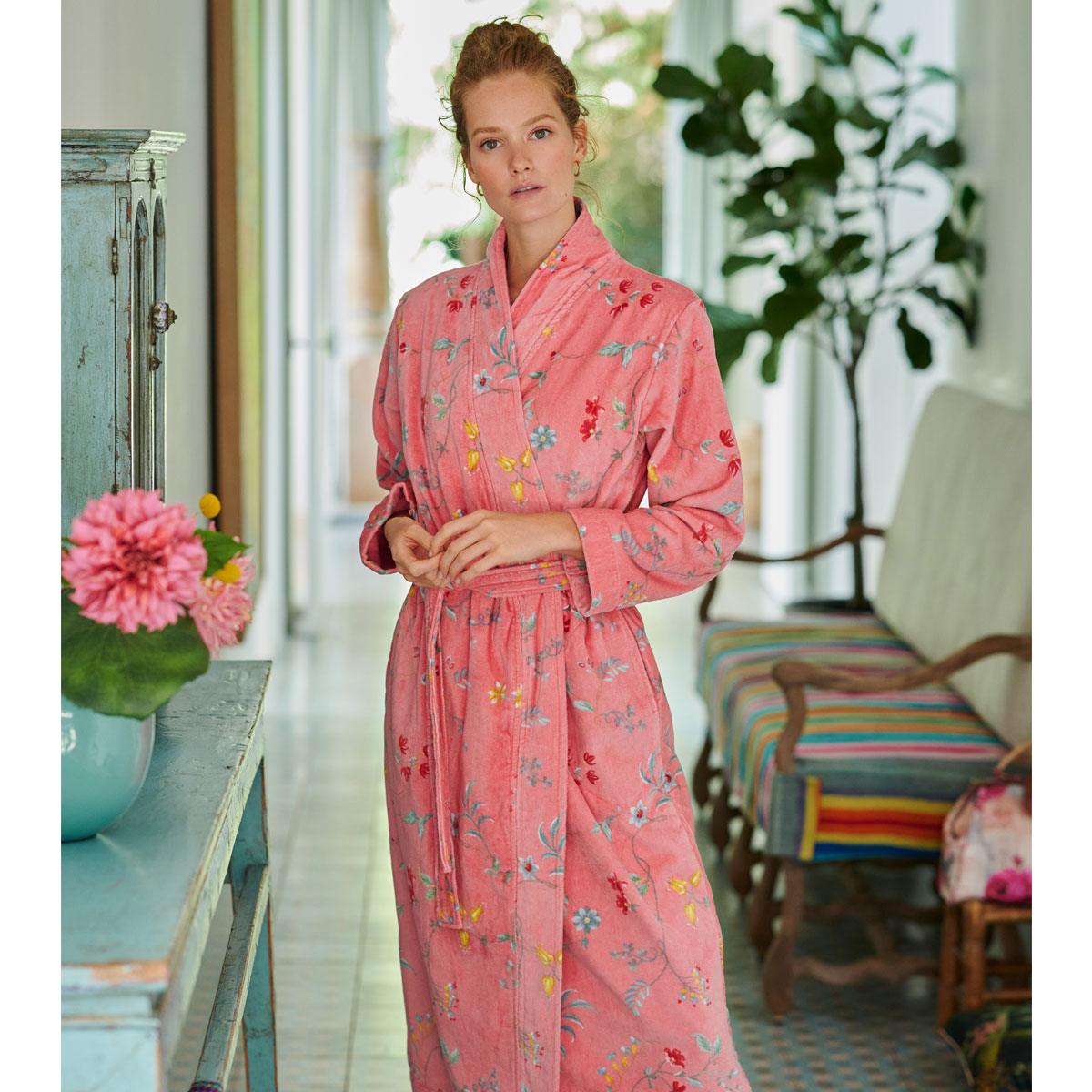 PIP Studio Les Fleurs Cotton Bath Robe Pink XXL - Harrogates