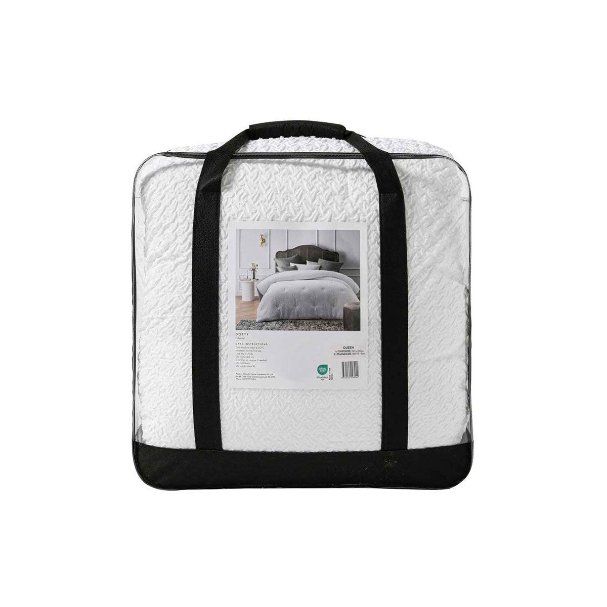 Accessorize Dotty Clip White 3 Piece Jacquard Comforter Set Queen - Harrogates