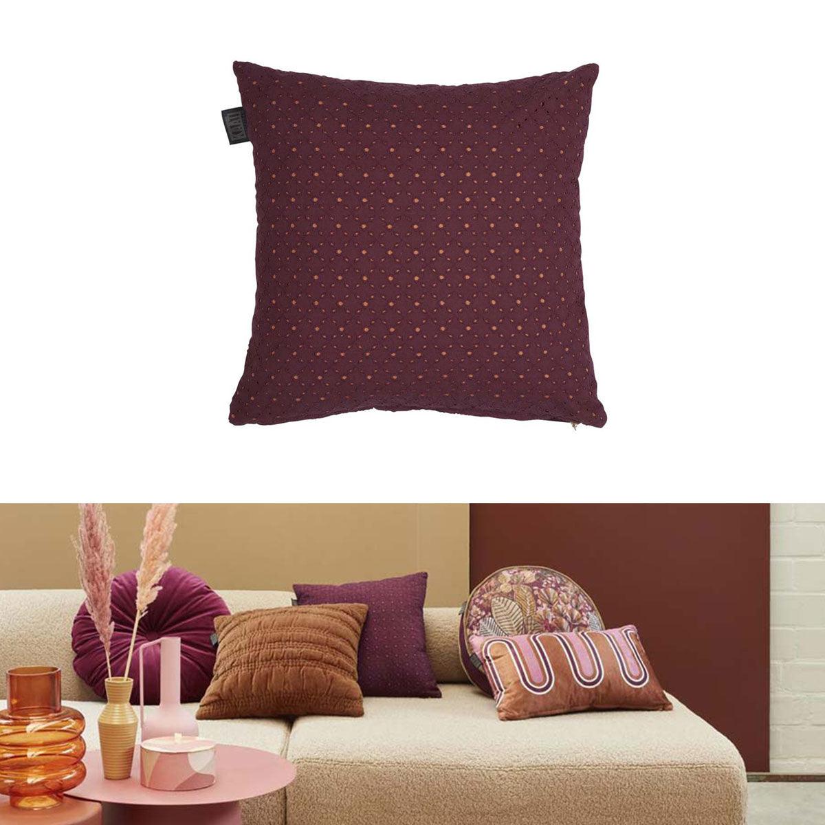Bedding House Chelsy Plum (Also Known as Purple) Square Filled Cushion 40cm x 40cm - Harrogates