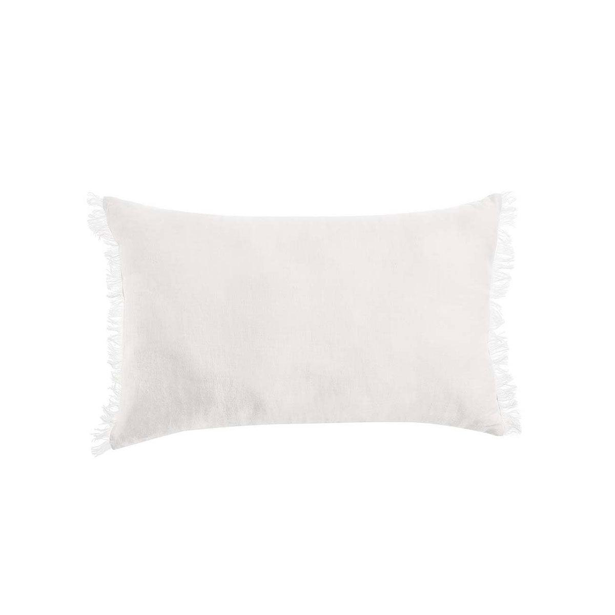 Vintage Design Homewares White French Linen Filled Cushion Oblong - 35cm x 55cm - Harrogates