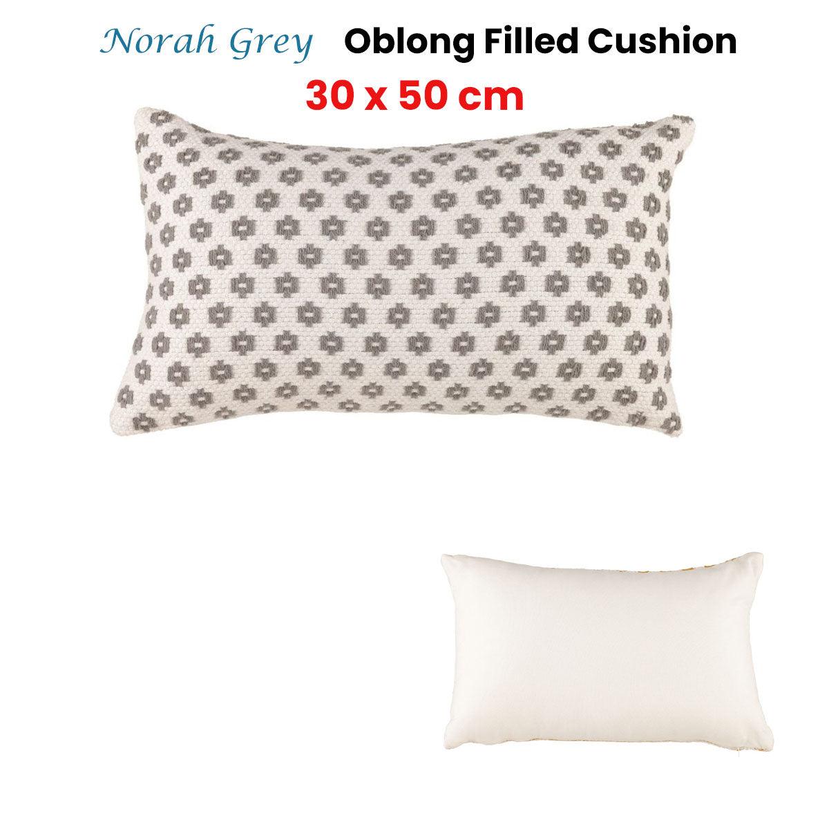Accessorize Norah Grey Rectangular Filled Cushion 30cm x 50cm - Harrogates